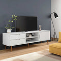 vidaXL Móvel de TV MOLDE 158x40x49 cm pinho maciço branco