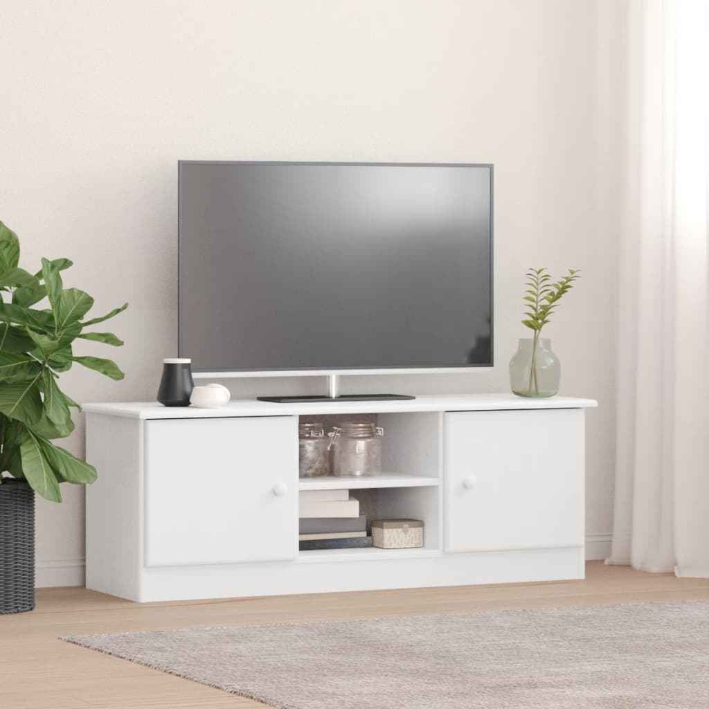 vidaXL High TV Unit 112x35x41 cm solid white pine wood