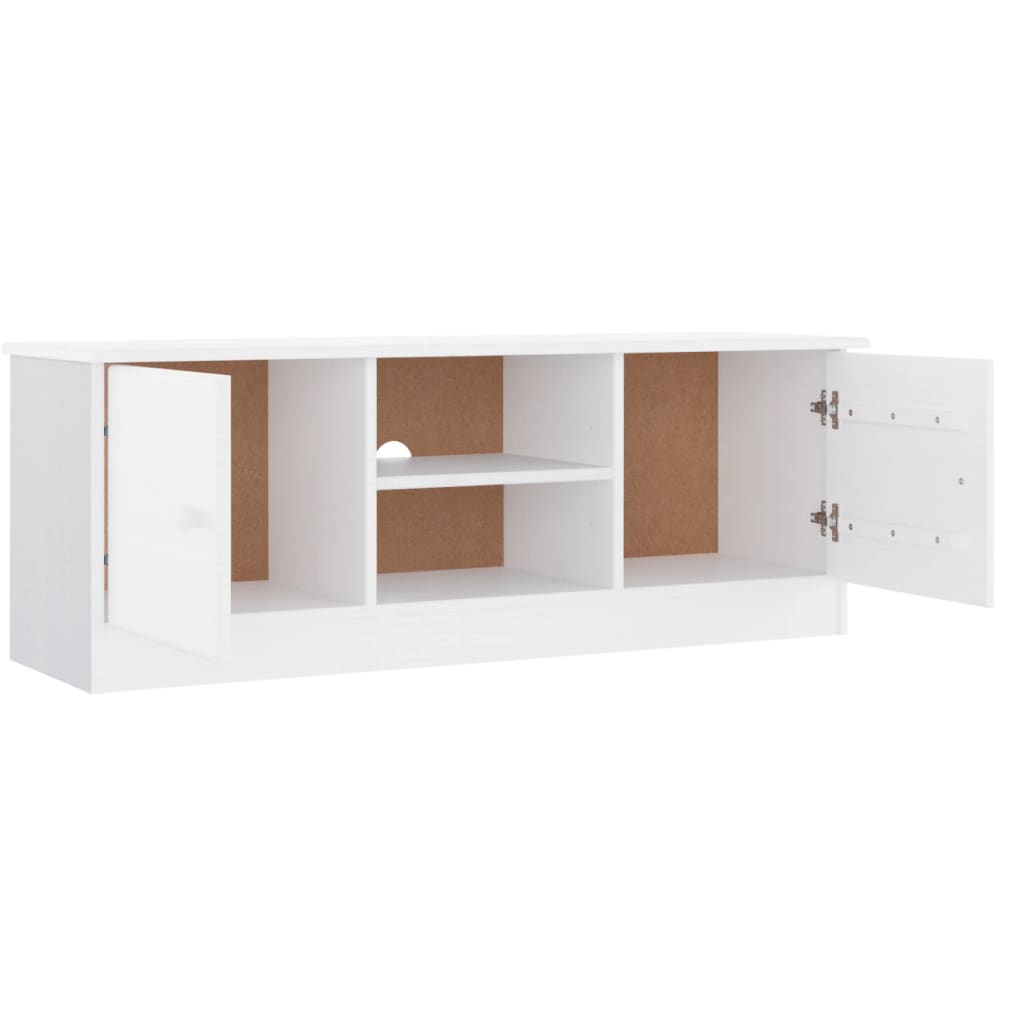 vidaXL High TV Unit 112x35x41 cm solid white pine wood
