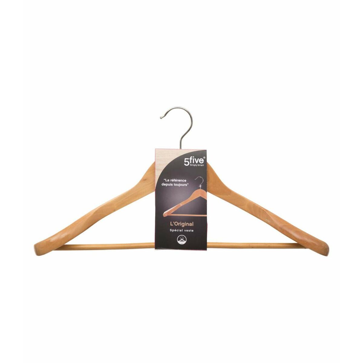 5five Simply Smart Natural Brown Wood Jacket Hanger 45 x 23.5 cm