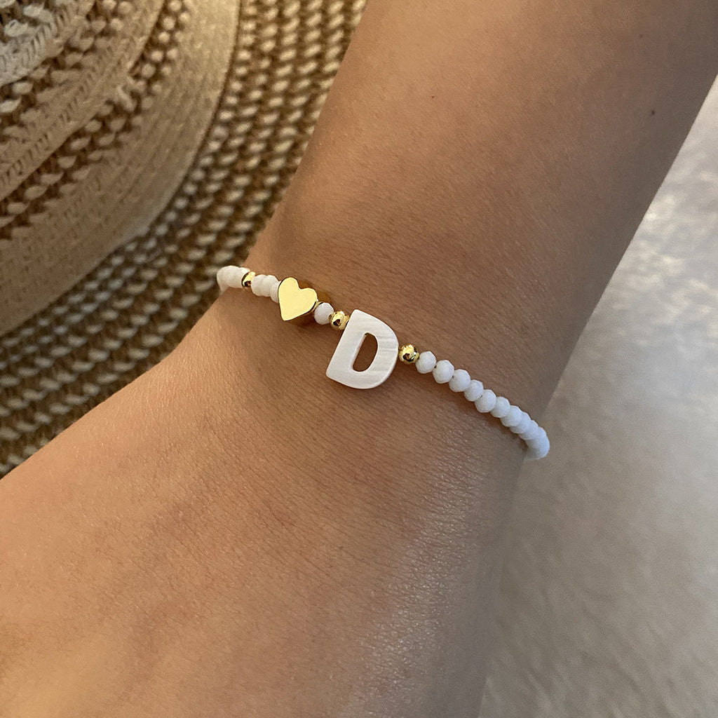 Bracelet with Letter and Heart
