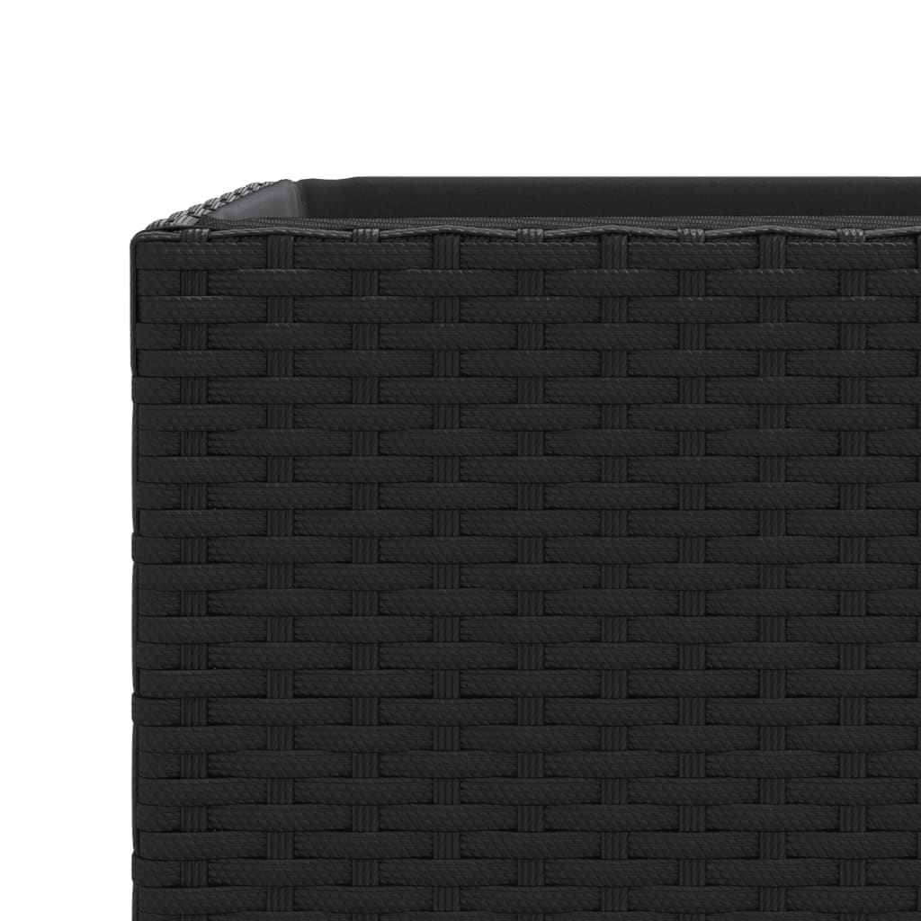 vidaXL Vasos de jardim 3 pcs vime PE preto