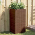 vidaXL Vaso/floreira de jardim 40x40x80 cm vime PE castanho