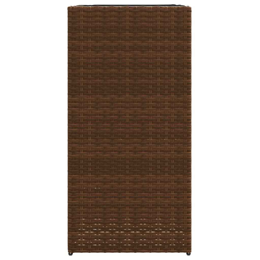 vidaXL Vaso/floreira de jardim 40x40x80 cm vime PE castanho