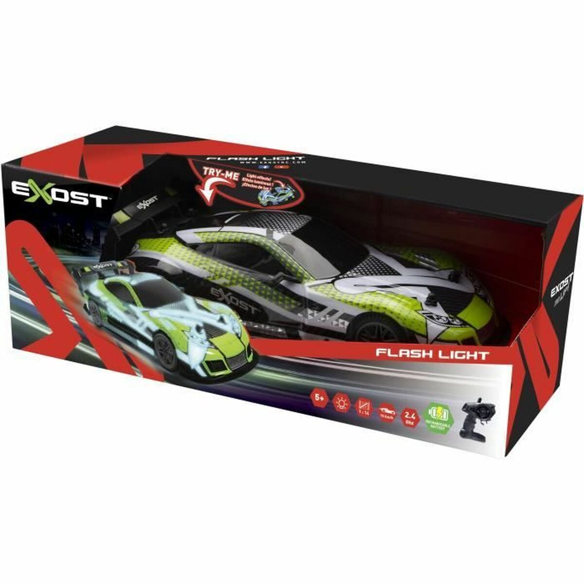 Exost Flash Light 1:14 Green Radio Controlled Car