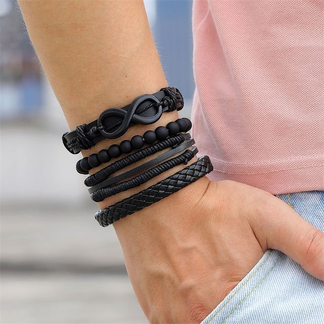 Vintage Leather Bracelet Set