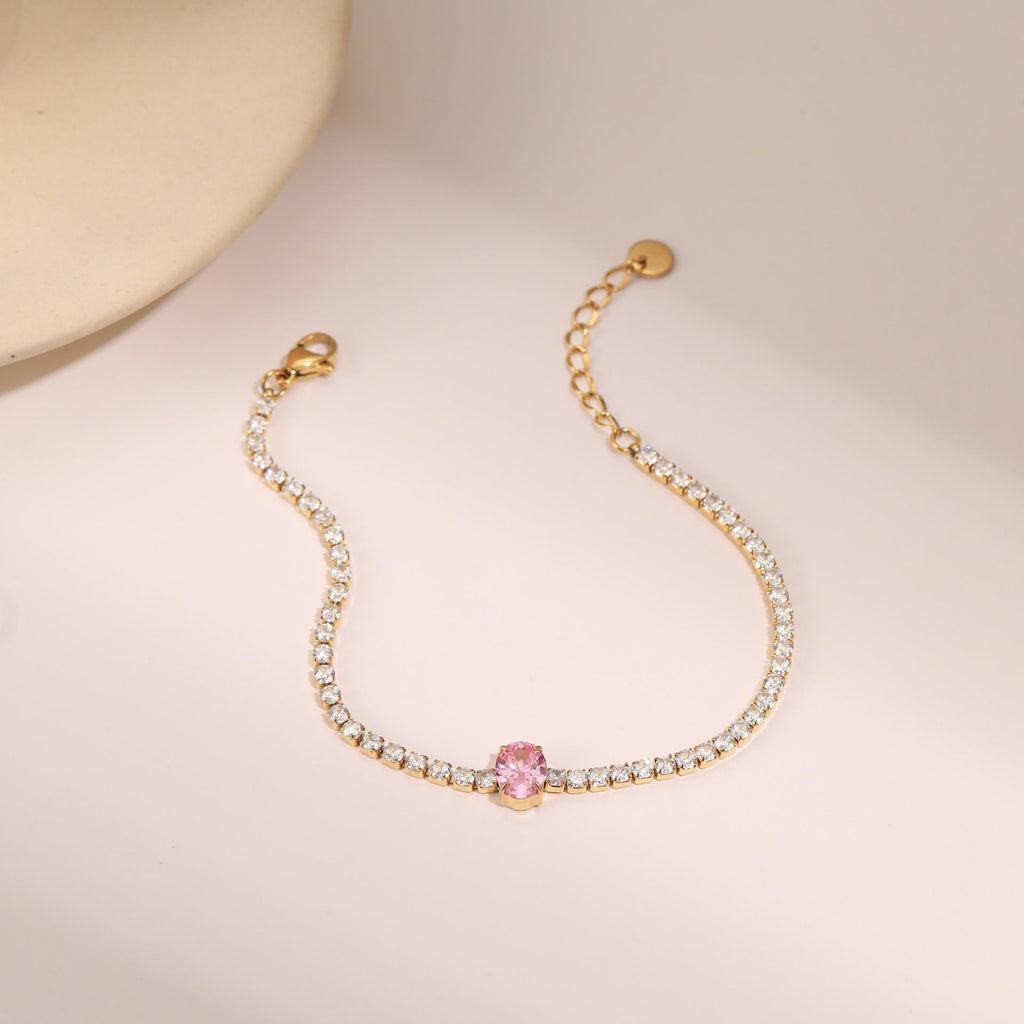 Pulsera de corazón de cristal