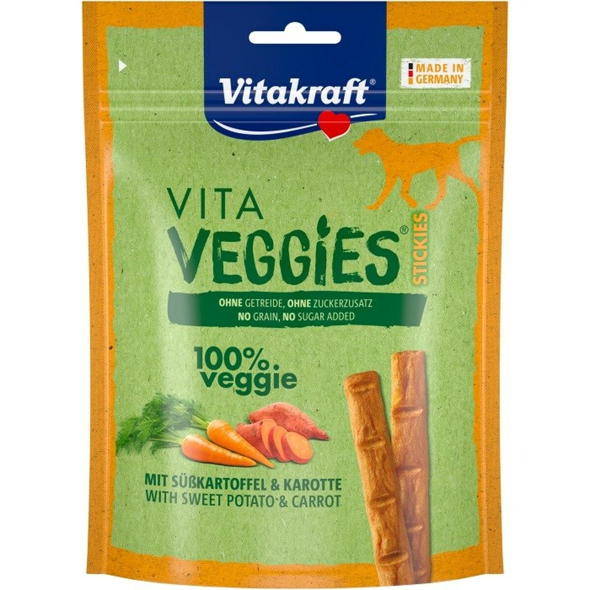 Vitakraft Vita Veggies Stickies - Snack para perros de zanahoria y boniato (80 g)