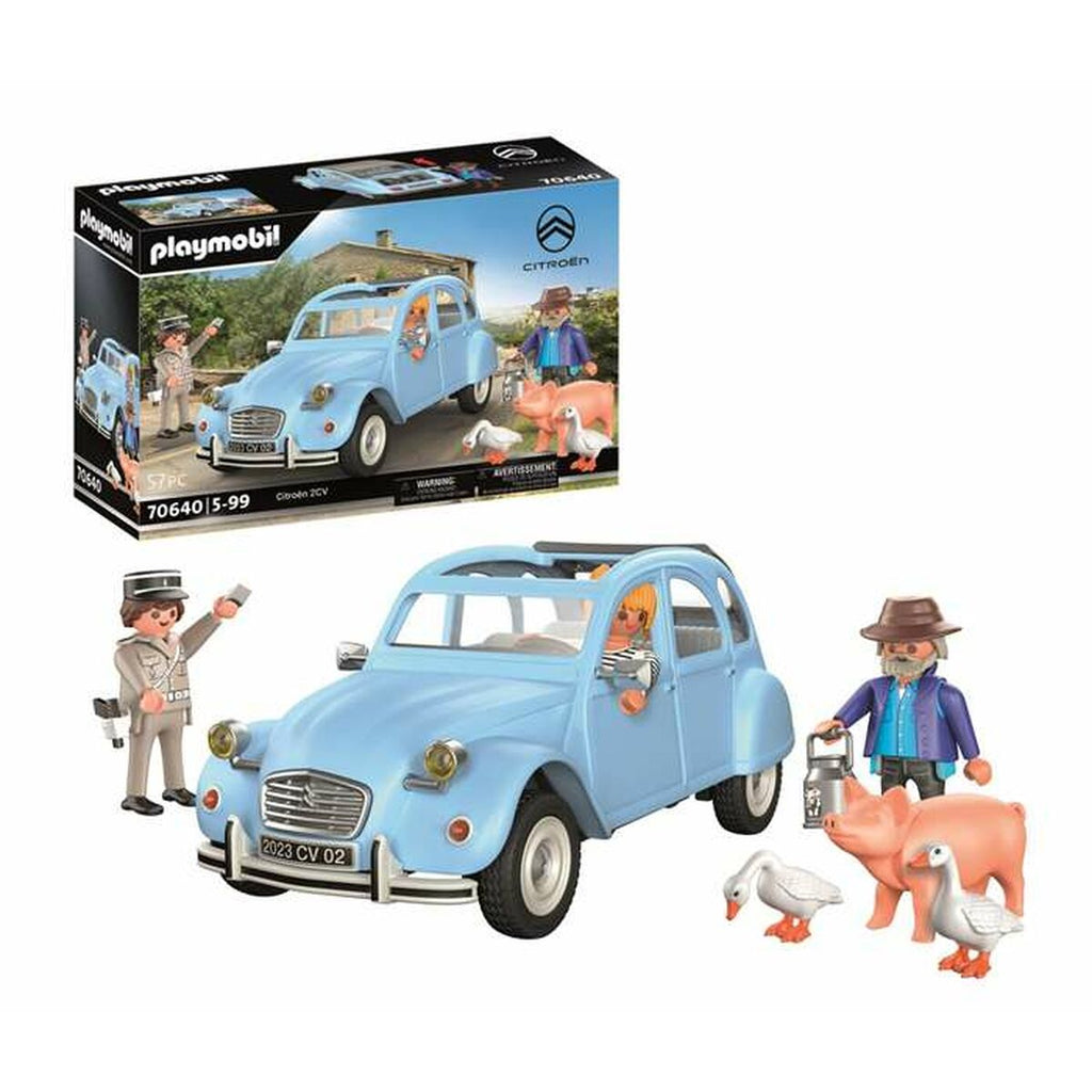 Playmobil Blue Car Vehicle Playset, 57 Pieces