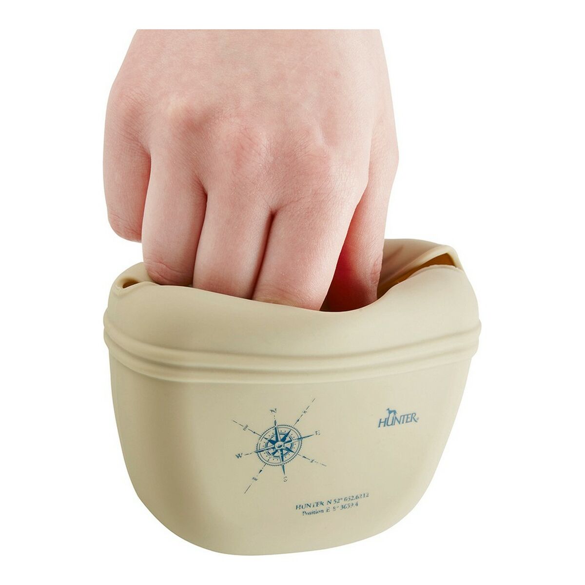 Estuche de bolsillo beige para accesorios de silicona Hunter