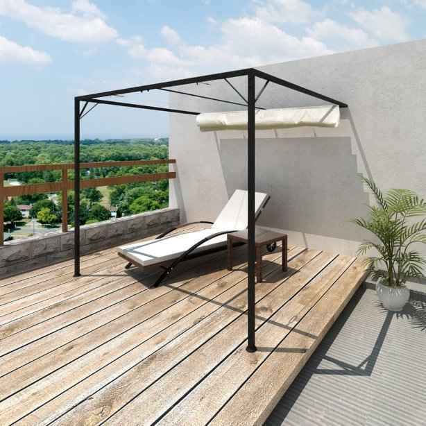 vidaXL Tenda/gazebo de jardim com toldo, montagem na parede