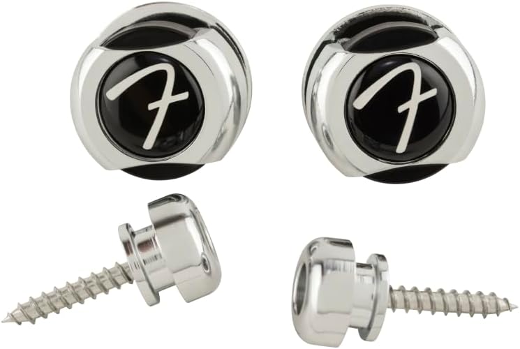 Fender© Cierres Infinity Locks, Chrome, Pack de dos bloqueos de correa de acero, Se Instalan Fácilmente en la Mayoría de las Correas de Instrumentos