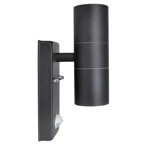 41097 LED wall light in cylindrical shape with sensor, black steel.