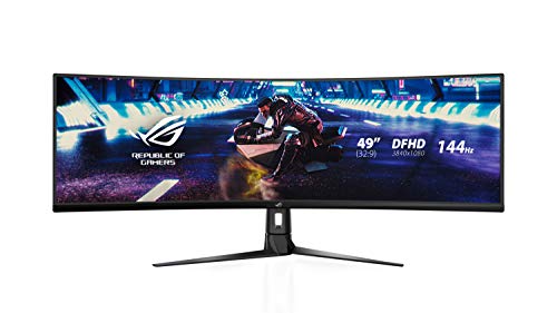 ASUS ROG Strix XG49VQ, Curved Ultra-Wide Gaming Monitor (3840 X 1080P, 144 Hz, USB 3.0 Freesync 2 HDR, Displayhdr 400, 125% sRGB, Dci-P3. 90%, Shadow Boost), 49", Black