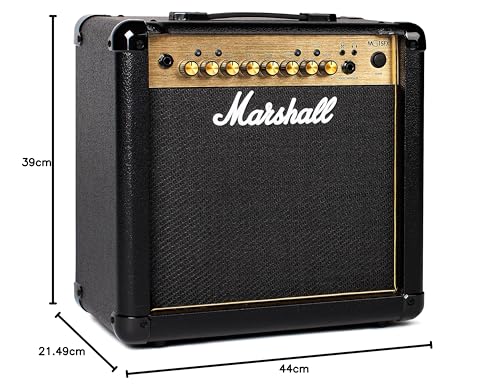 Marshall MG50GFX Amplificador combinado de guitarra com FX incorporado, prático adequado para guitarra elétrica, preto e dourado, With Effects, 50 W
