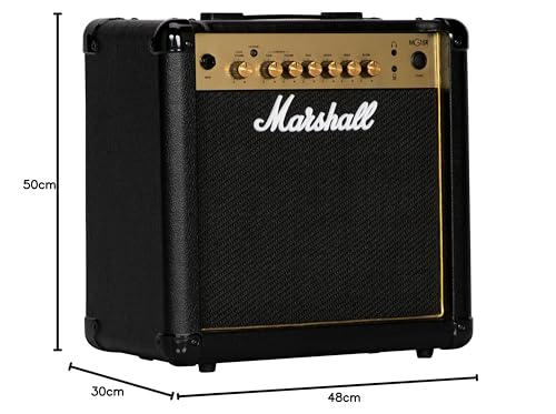 Marshall MG50GFX Amplificador combinado de guitarra com FX incorporado, prático adequado para guitarra elétrica, preto e dourado, With Effects, 50 W