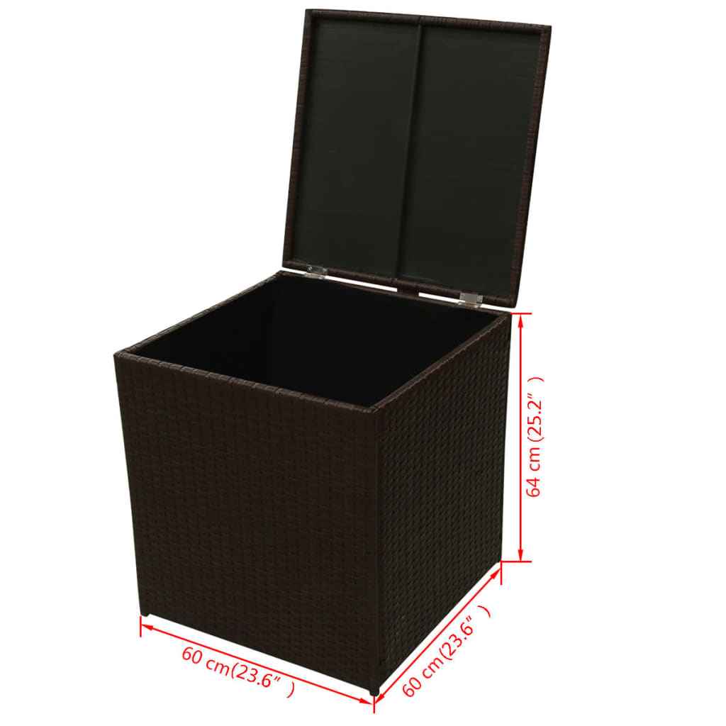 Conjunto de salón de jardín vidaXL de 8 piezas con cojines, mimbre PE, marrón.