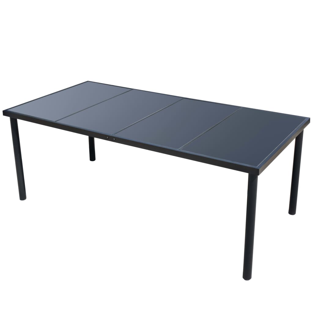 vidaXL Conjunto de jantar para jardim 9 pcs preto