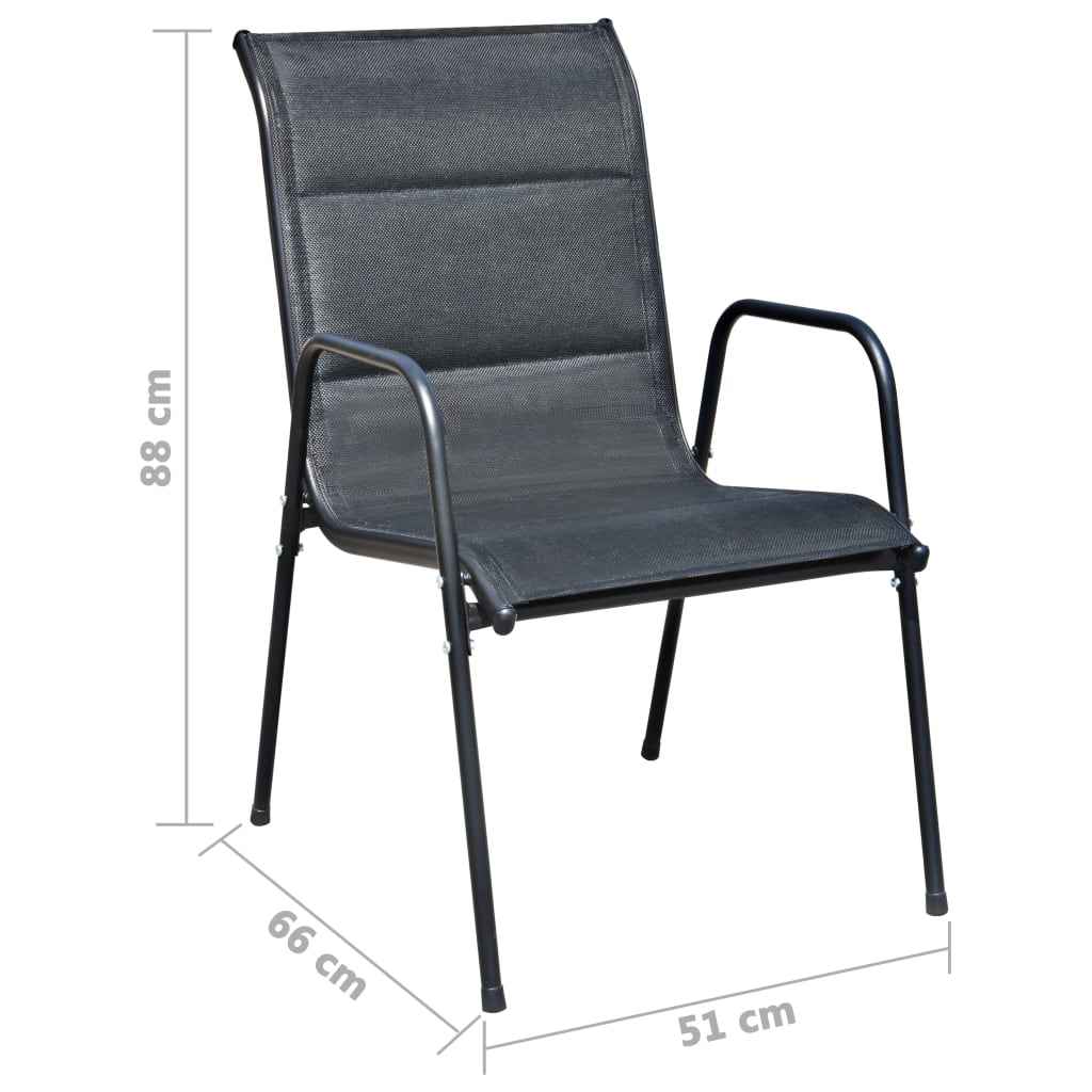 vidaXL Conjunto de jantar para jardim 9 pcs preto