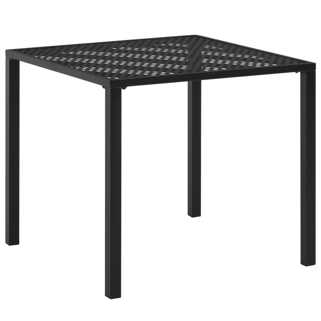 vidaXL Mesa de jardim 80x80x72 cm aço preto