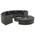 vidaXL 7-piece garden lounge set with gray PE wicker cushions