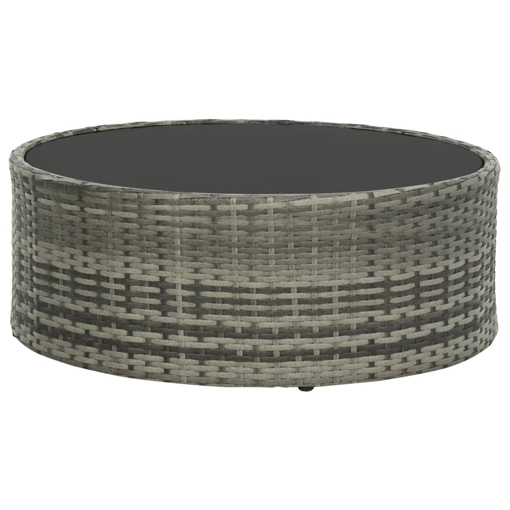 vidaXL 7-piece garden lounge set with gray PE wicker cushions