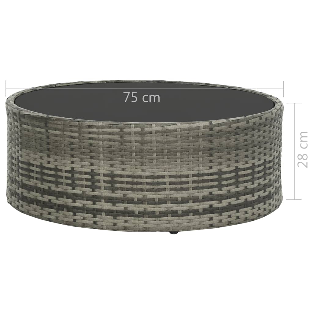 vidaXL 7-piece garden lounge set with gray PE wicker cushions