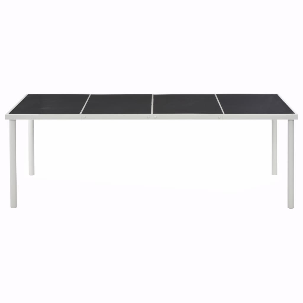 vidaXL Mesa de jardim 220x90x74,5 cm preto