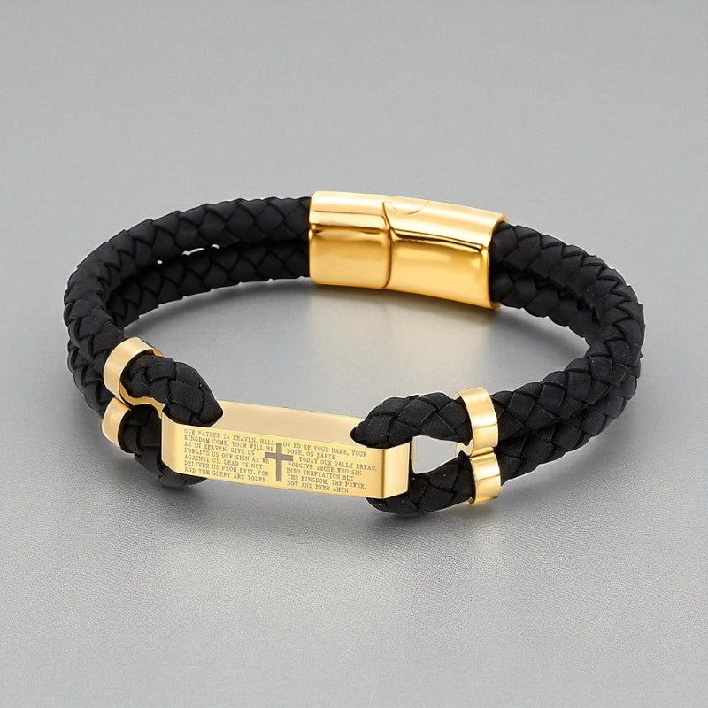 Leather and Stainless Steel Bracelet