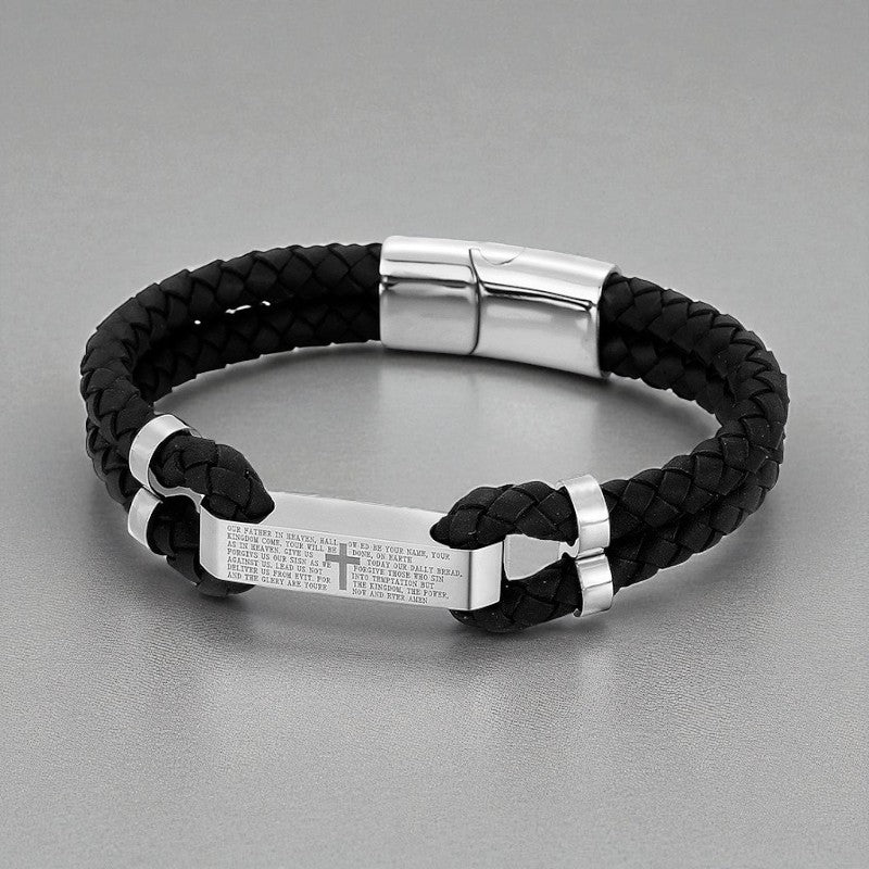 Leather and Stainless Steel Bracelet