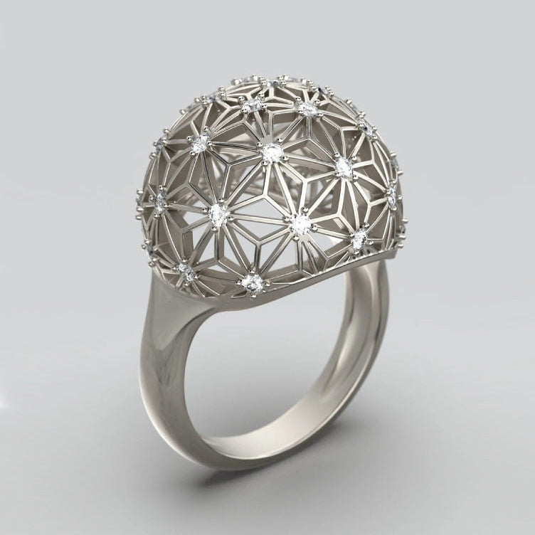 Anel Esférico com Zircónia