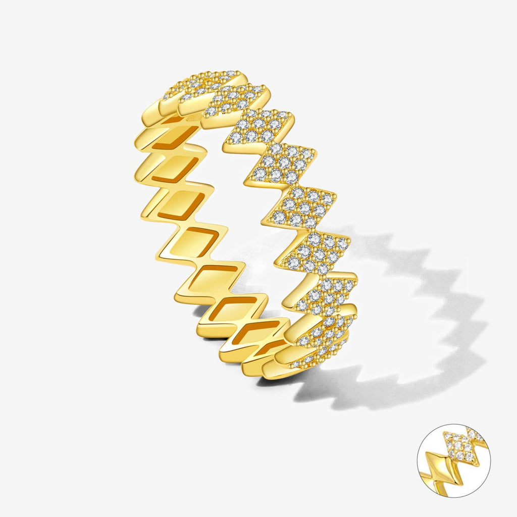 Anel Geométrico com Zircónia