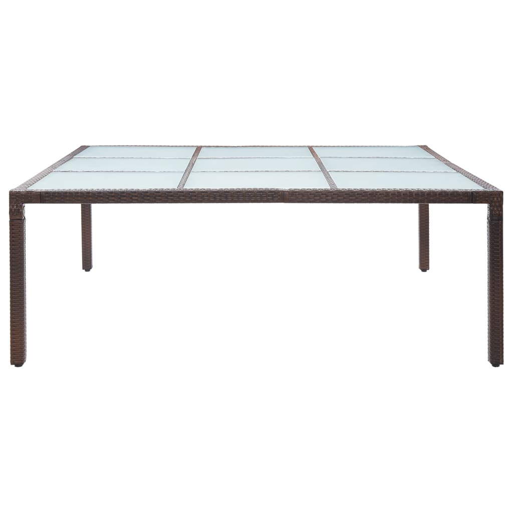 vidaXL Mesa de jantar para jardim 200x200x74 cm vime PE castanho