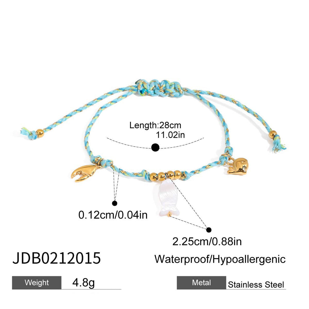 Pulseira Náutica em Corda Trançada com Aço Inoxidável