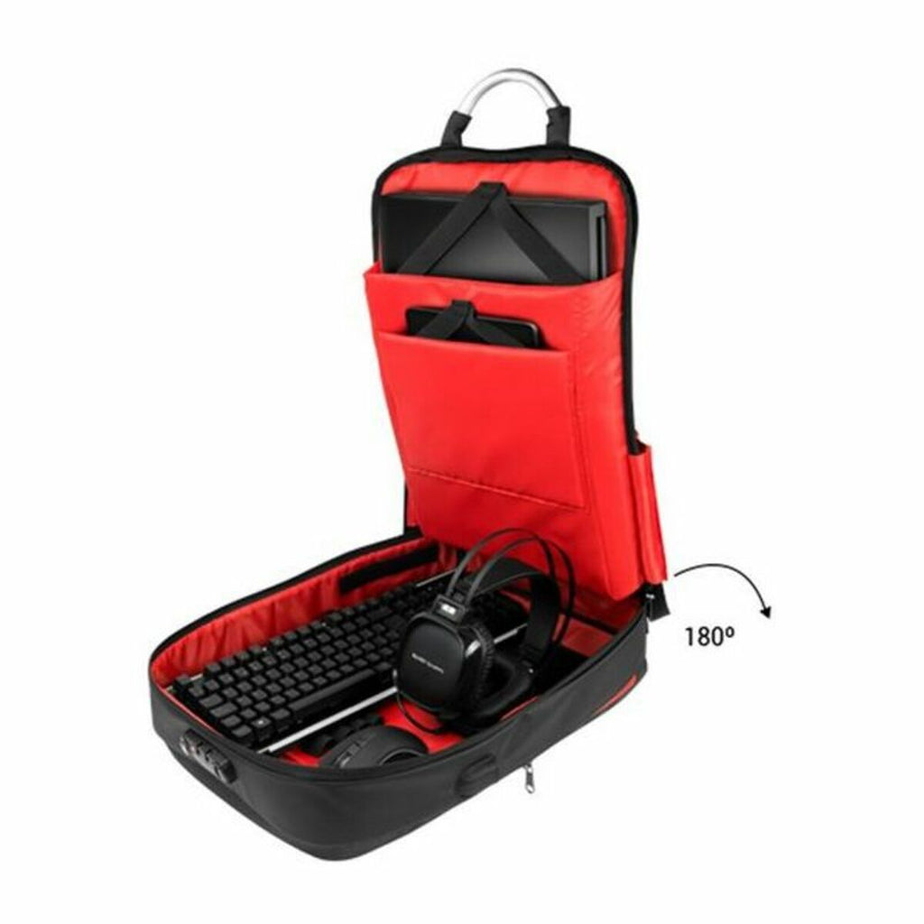 Anti-theft backpack with USB port and compartment for tablet and notebook, Mars Gaming MB2 17".