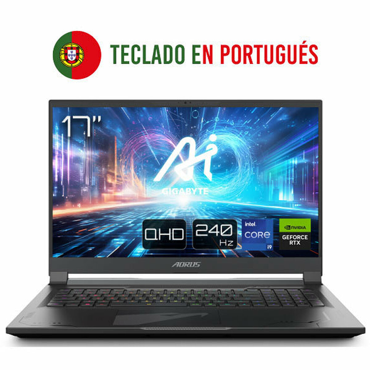 Laptop Aorus 17X AZF-B5ES665SP 17" intel core i9-13980hx 32 GB RAM 2 TB SSD Nvidia Geforce RTX 4090 Qwerty Portuguese