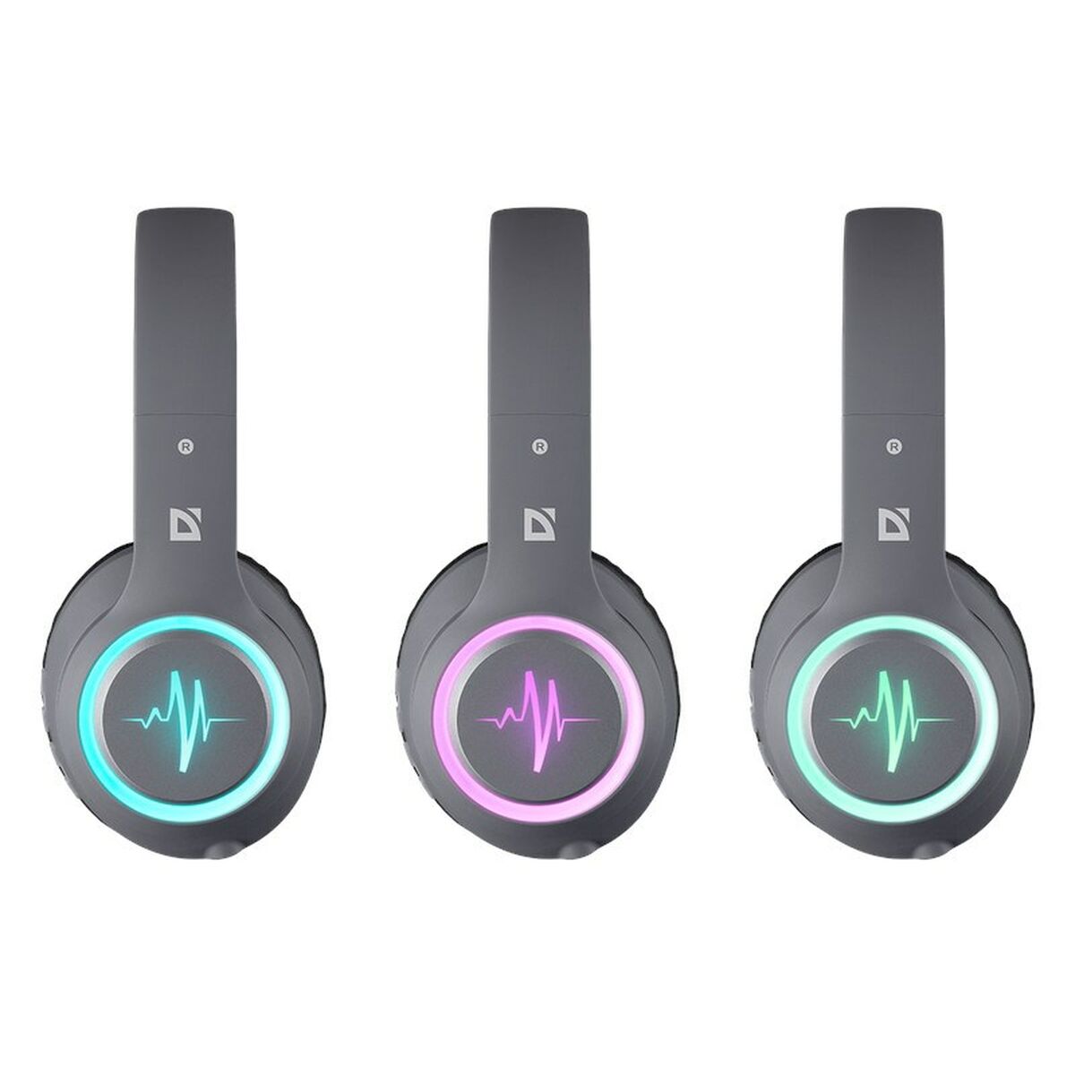Auriculares Bluetooth con micrófono Defender FREEMOTION B571 LED Gris
