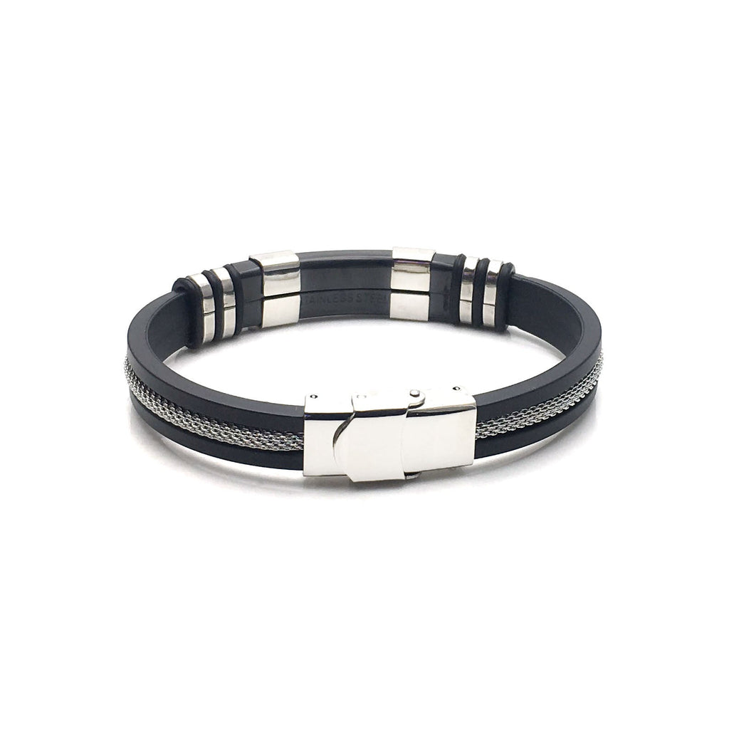 Pulseira em Silicone e Aço Inoxidável