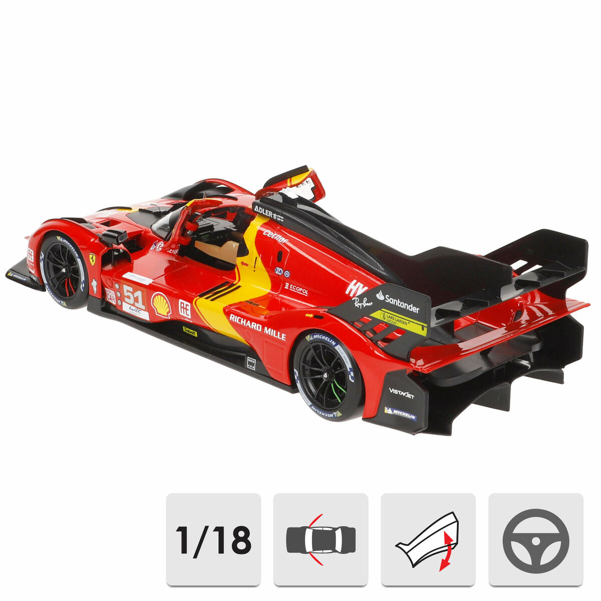 Carro Bburago Ferrari Racing 499 LMH #51 1:18