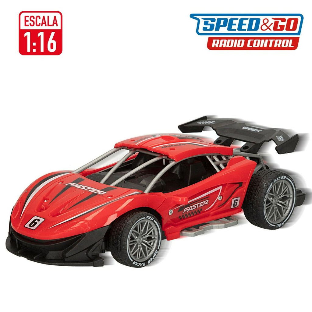 Radio Controlled Speed ​​&amp; Go Car 22 x 7 x 11 cm 1:16 Red 6 Units