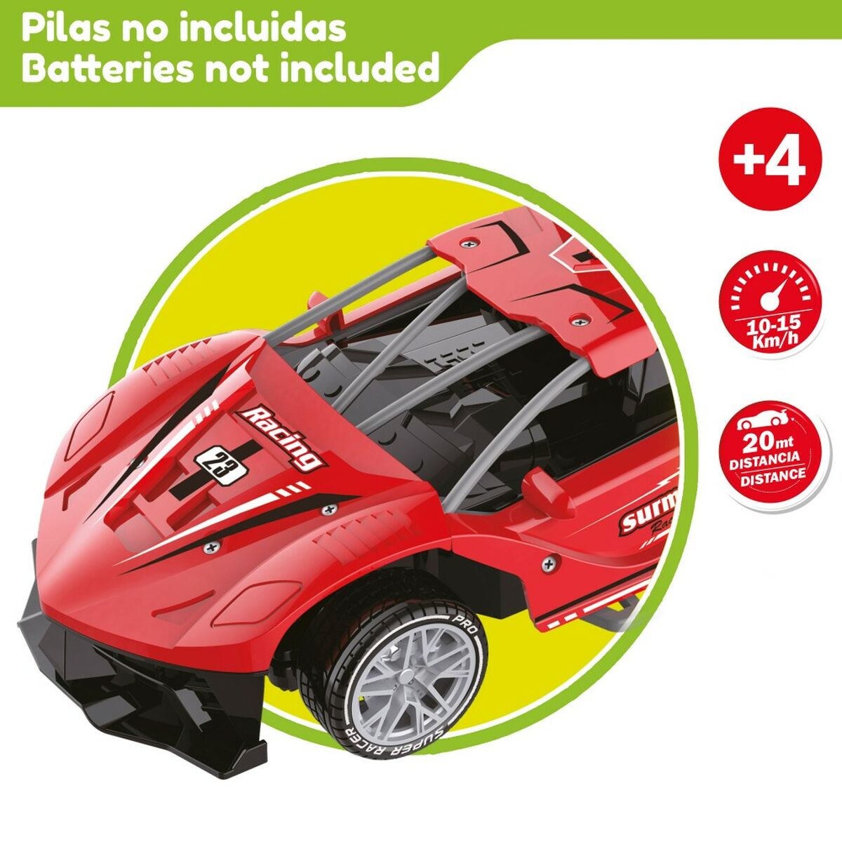 Radio Controlled Speed ​​&amp; Go Car 22 x 7 x 11 cm 1:16 Red 6 Units