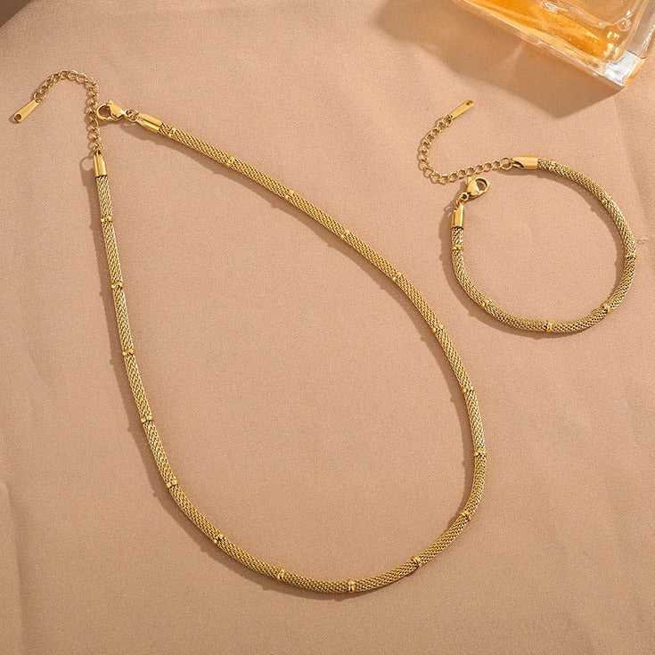 Colar e Pulseira em Aço Inoxidável