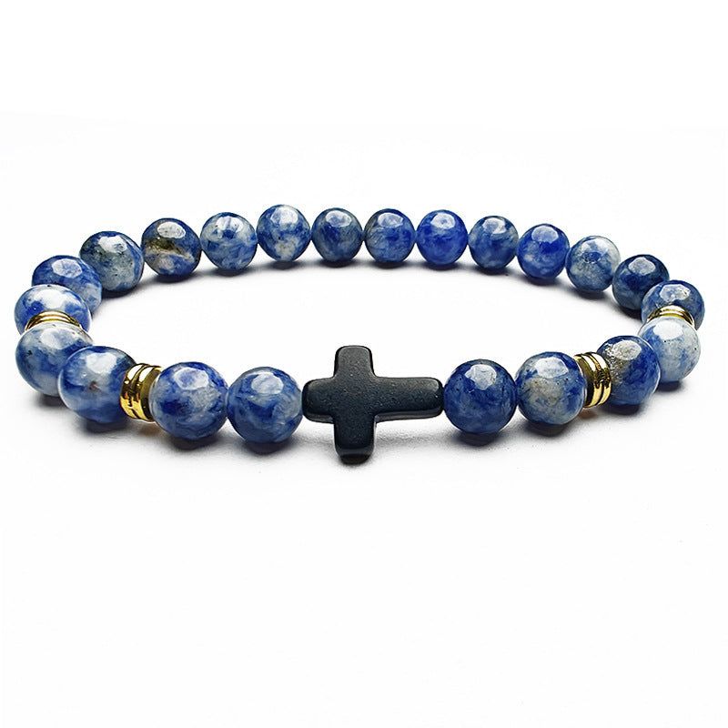 Cross Bracelet in Natural Stone