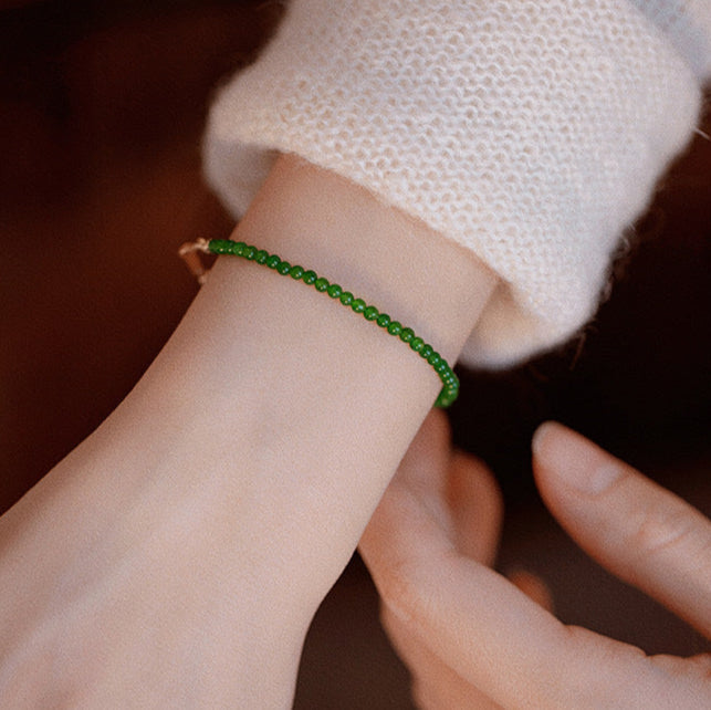 Pulsera de calcedonia retro en piedra natural