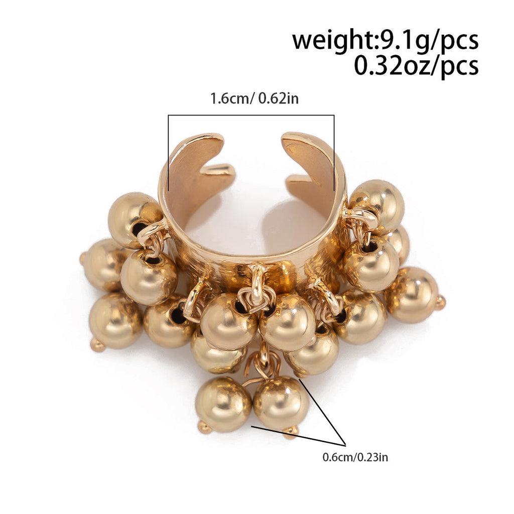 Anillo de borla con piedra natural