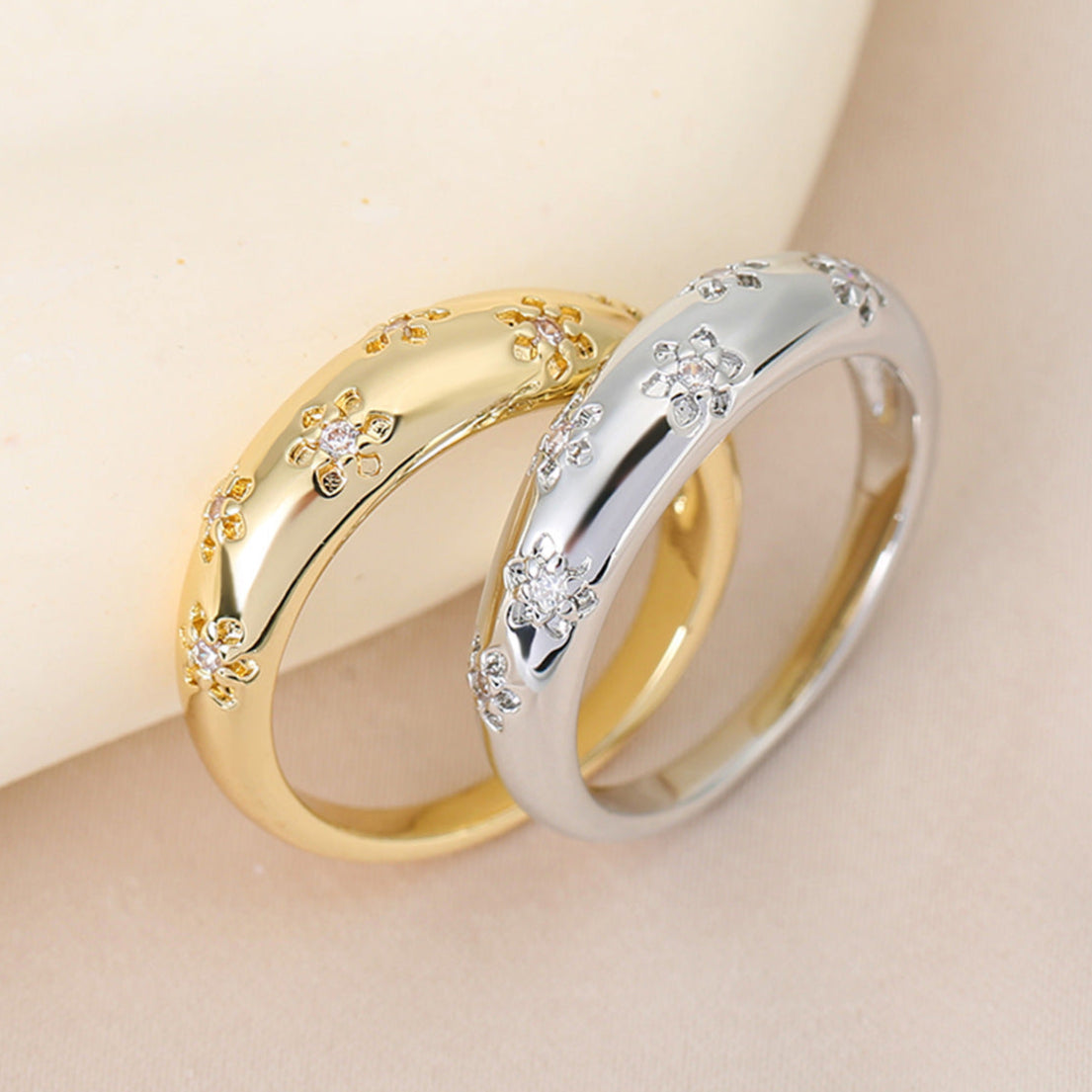 Bloom Ring with Cubic Zirconia