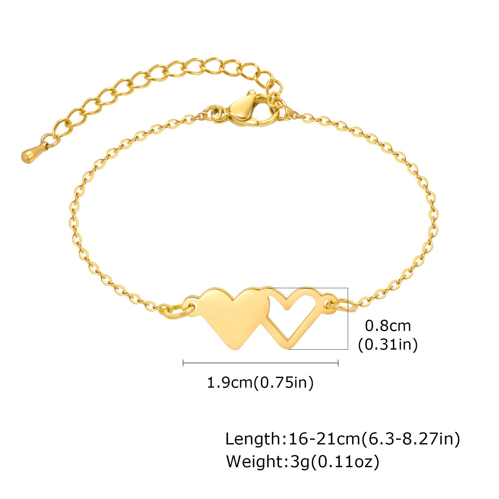 Pulseira Heart em Aço Inoxidável