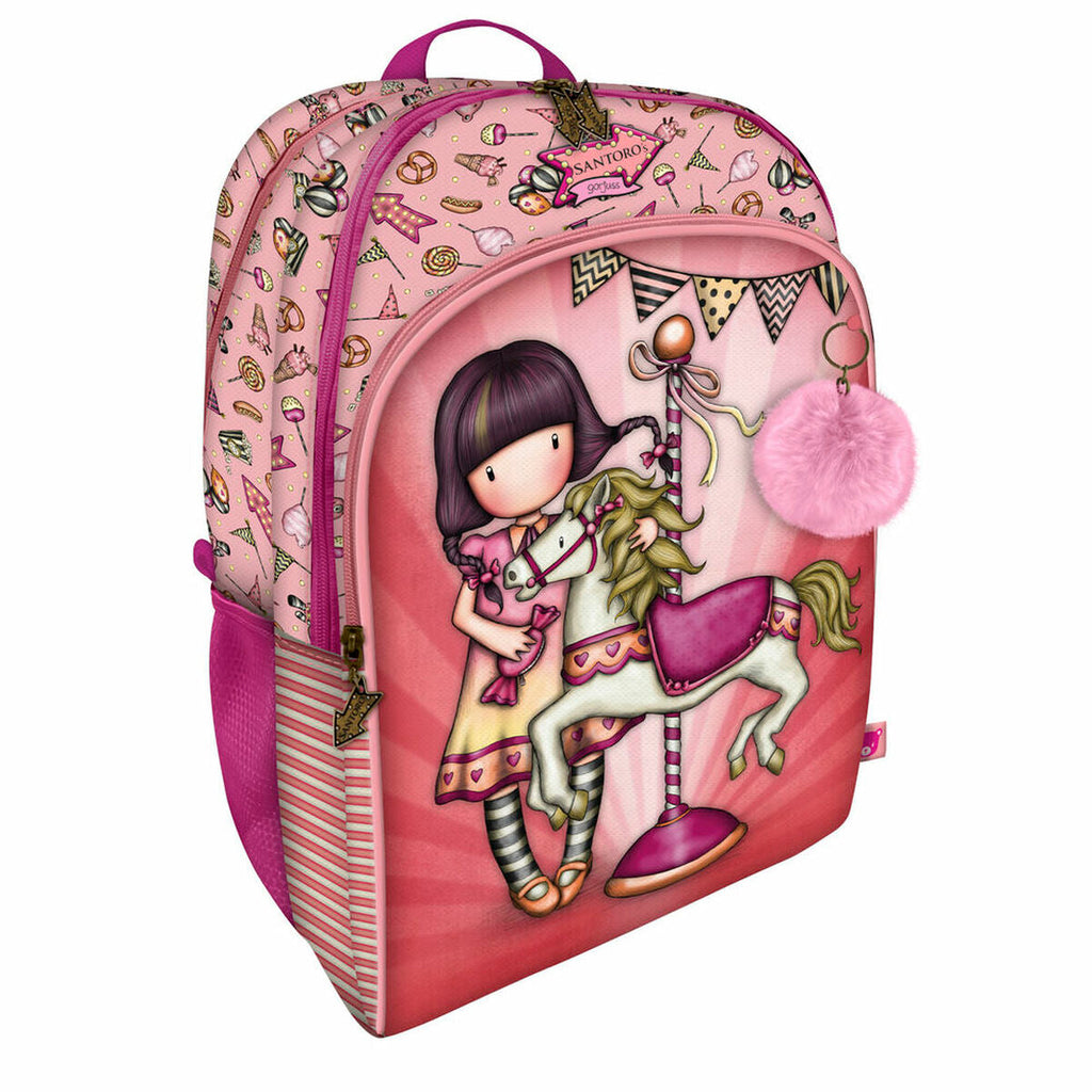 Gorjuss Carousel Salmon School Backpack 34.5 x 43.5 x 22 cm