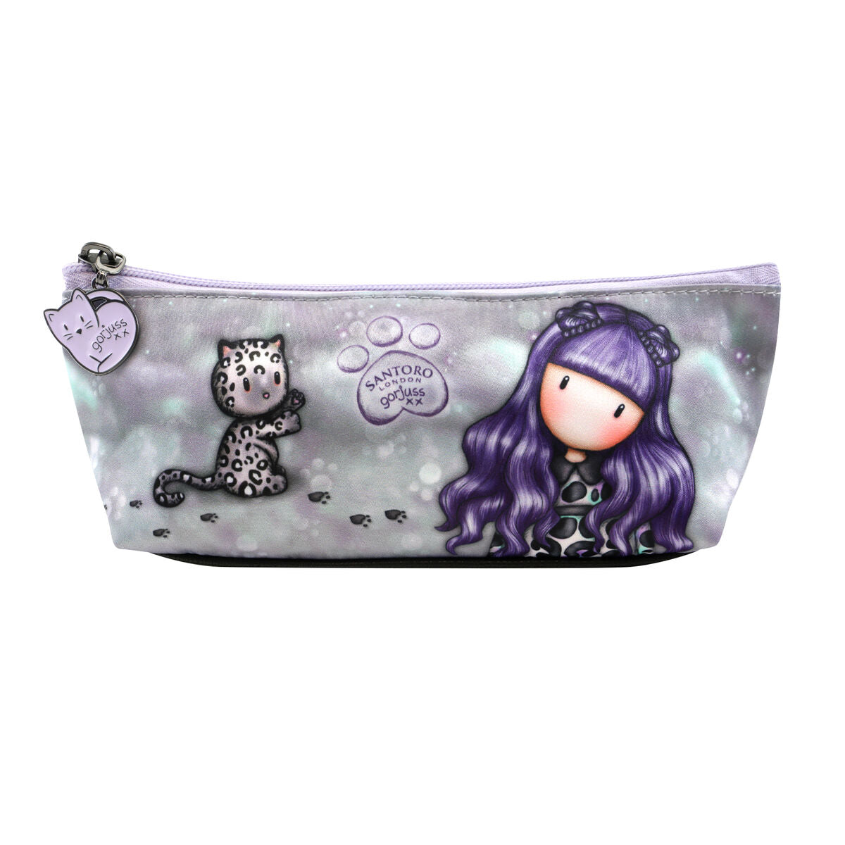Gorjuss Smitten Kitten School Bag, Black and White (22.3 x 8.8 x 5.7 cm)