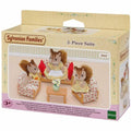 Accesorios para casa de muñecas de Sylvanian Families: Sofá + 2 sillones + mesa